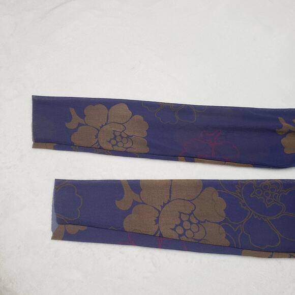 Lucy & Fiona XL Mesh Floral Blouse – Ruched Surplus V-Neck, Stretch Nylon - Picture 7 of 9